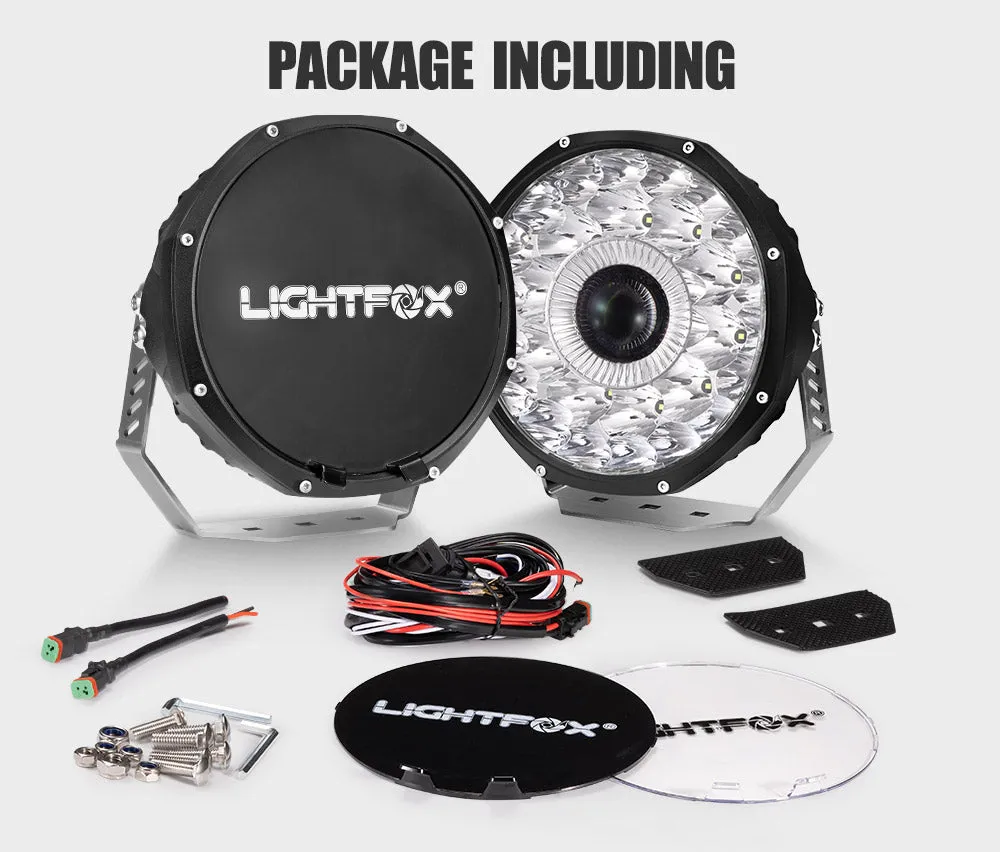 Lightfox 9inch LED Driving Light 1 Lux @ 1,799m IP68 17,370 (Pair)