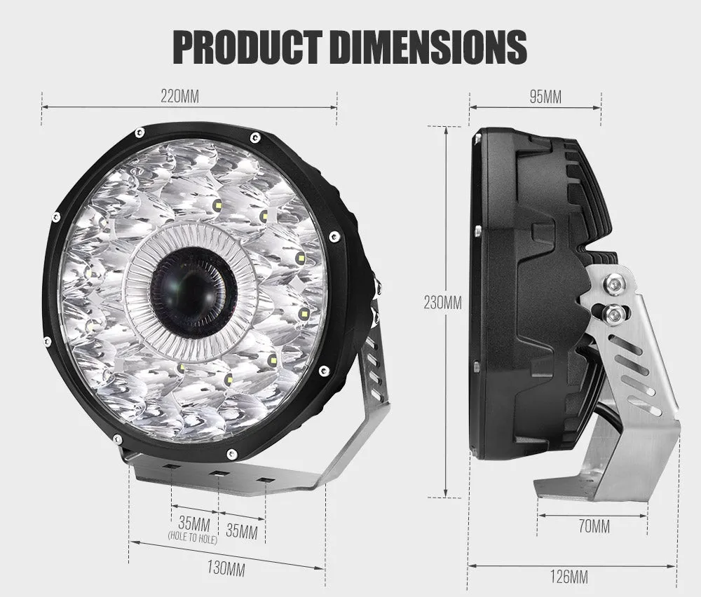 Lightfox 9inch LED Driving Light 1 Lux @ 1,799m IP68 17,370 (Pair)