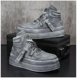 LMS Grey Leather Sneakers