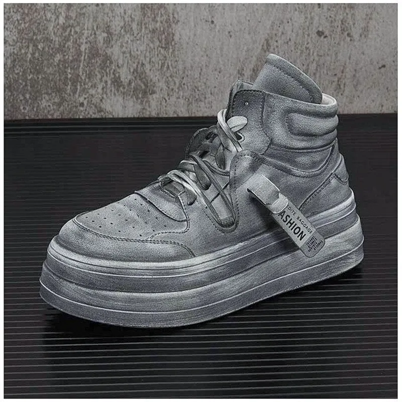 LMS Grey Leather Sneakers