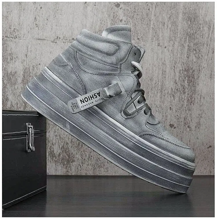 LMS Grey Leather Sneakers