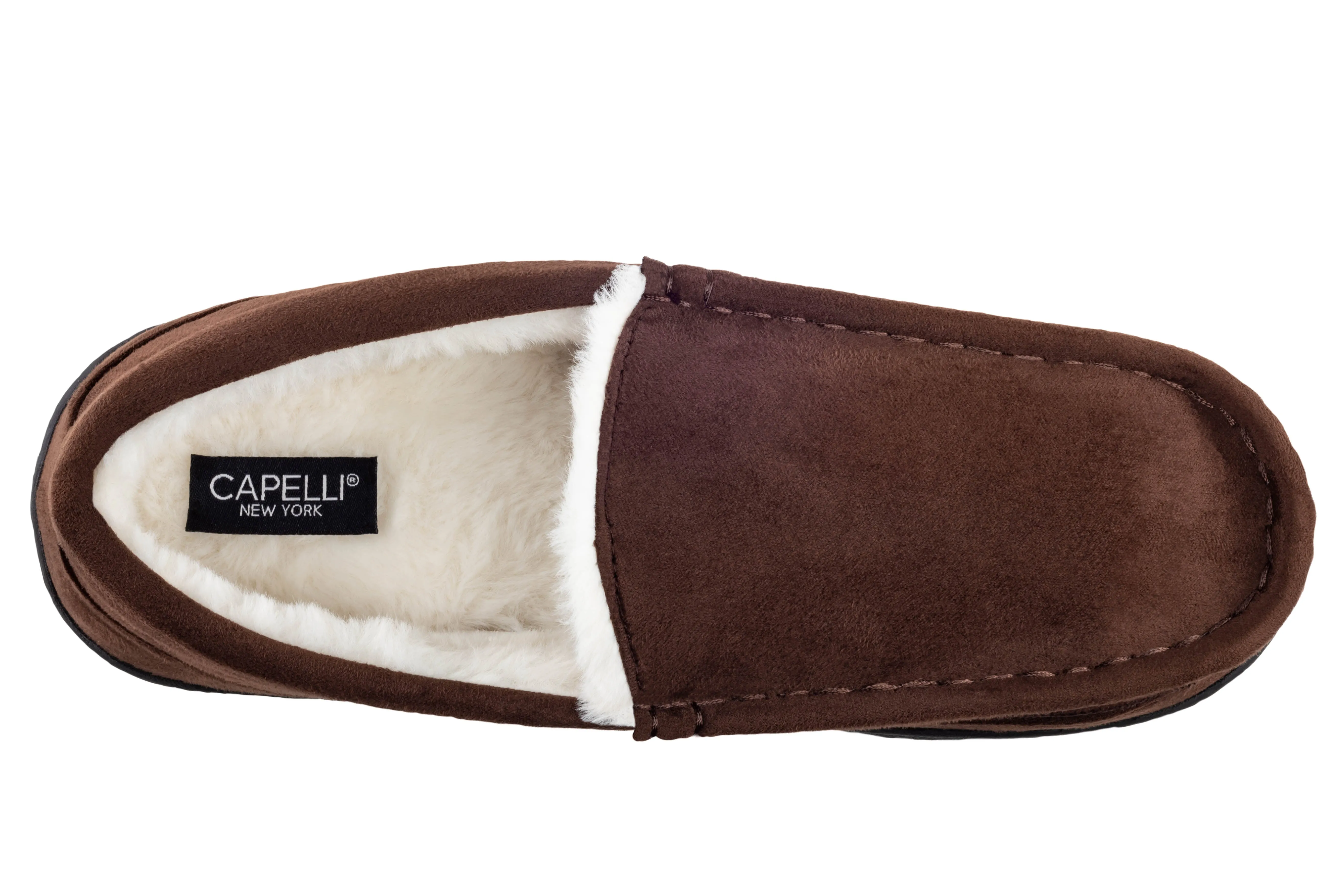 Men's Faux Suede Moccasin with Faux Fur Sock and Lining