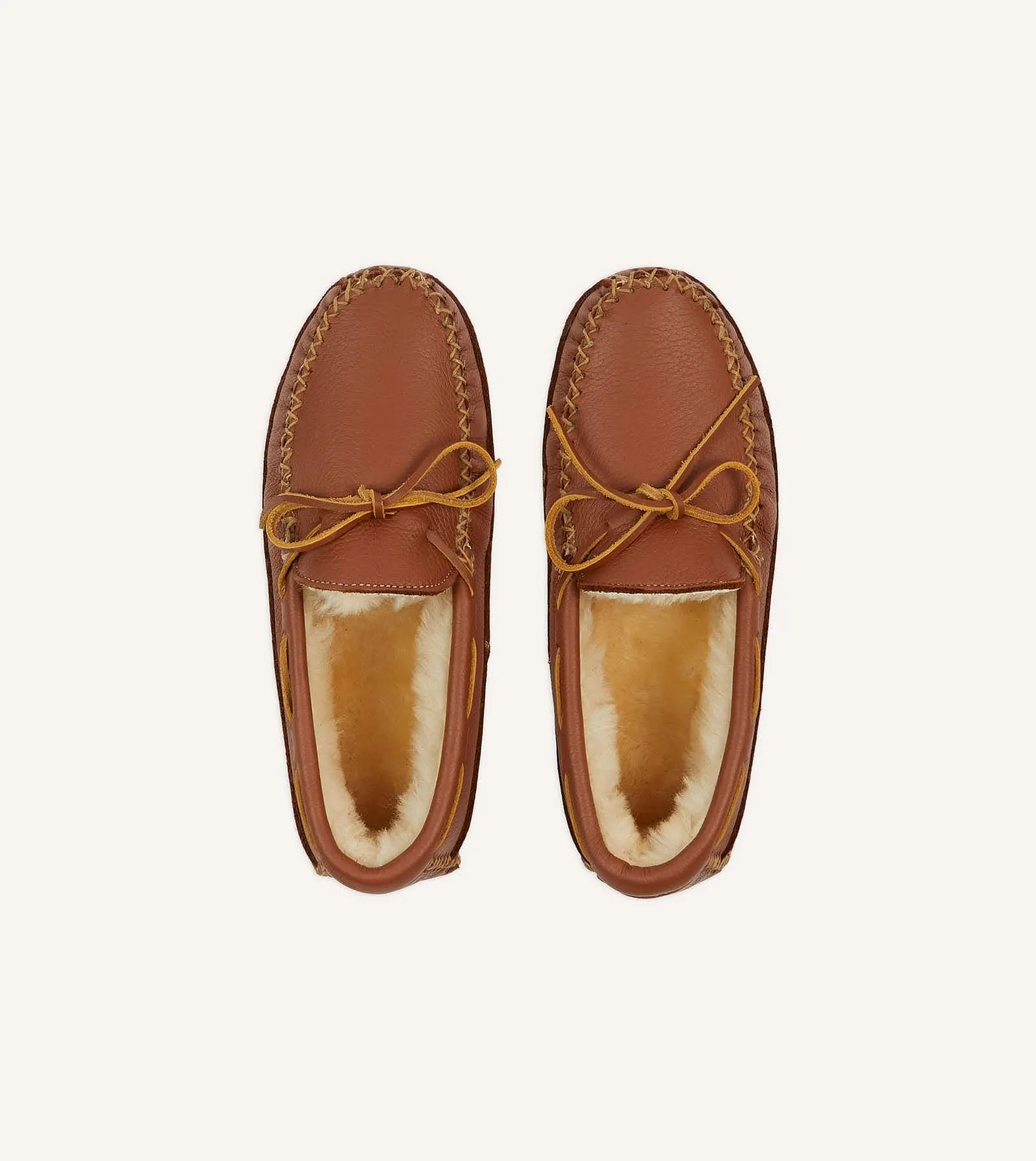 Minnetonka Brown Sheepskin Lined Moose Slipper