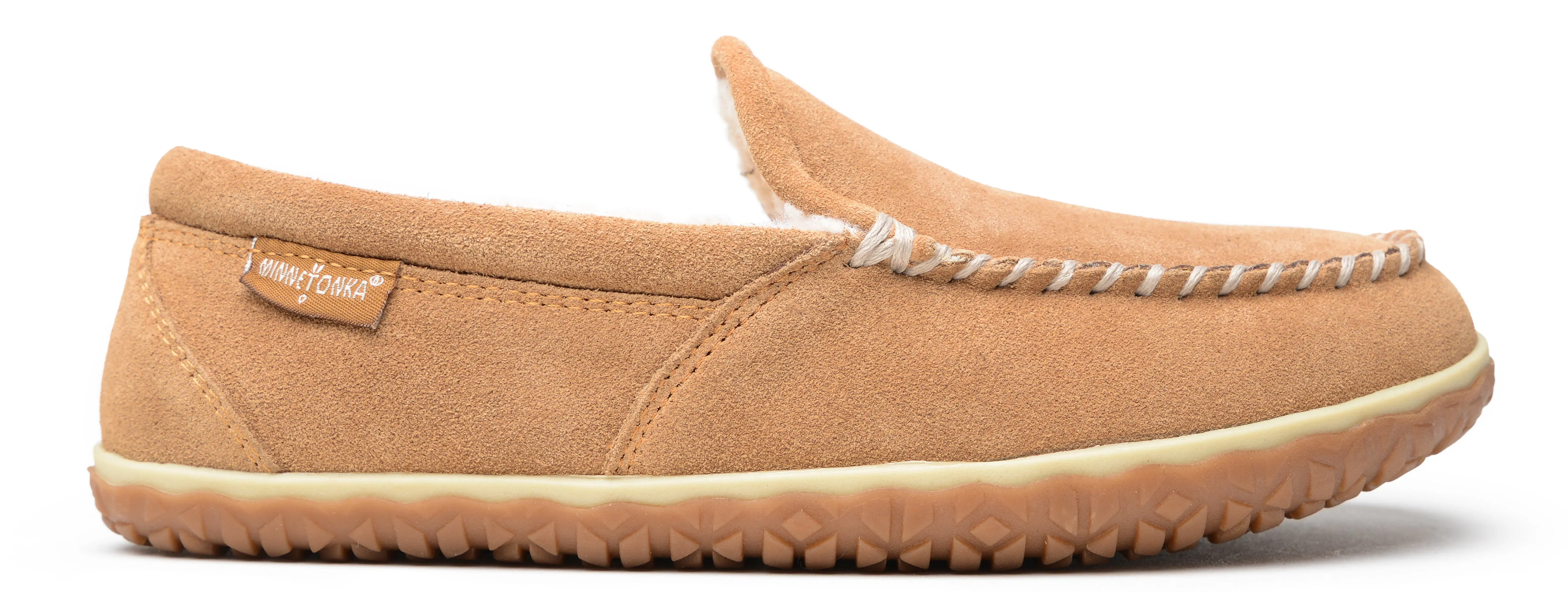 'Minnetonka' Men's Tilden Pile Lined Moc Slipper - Cinnamon