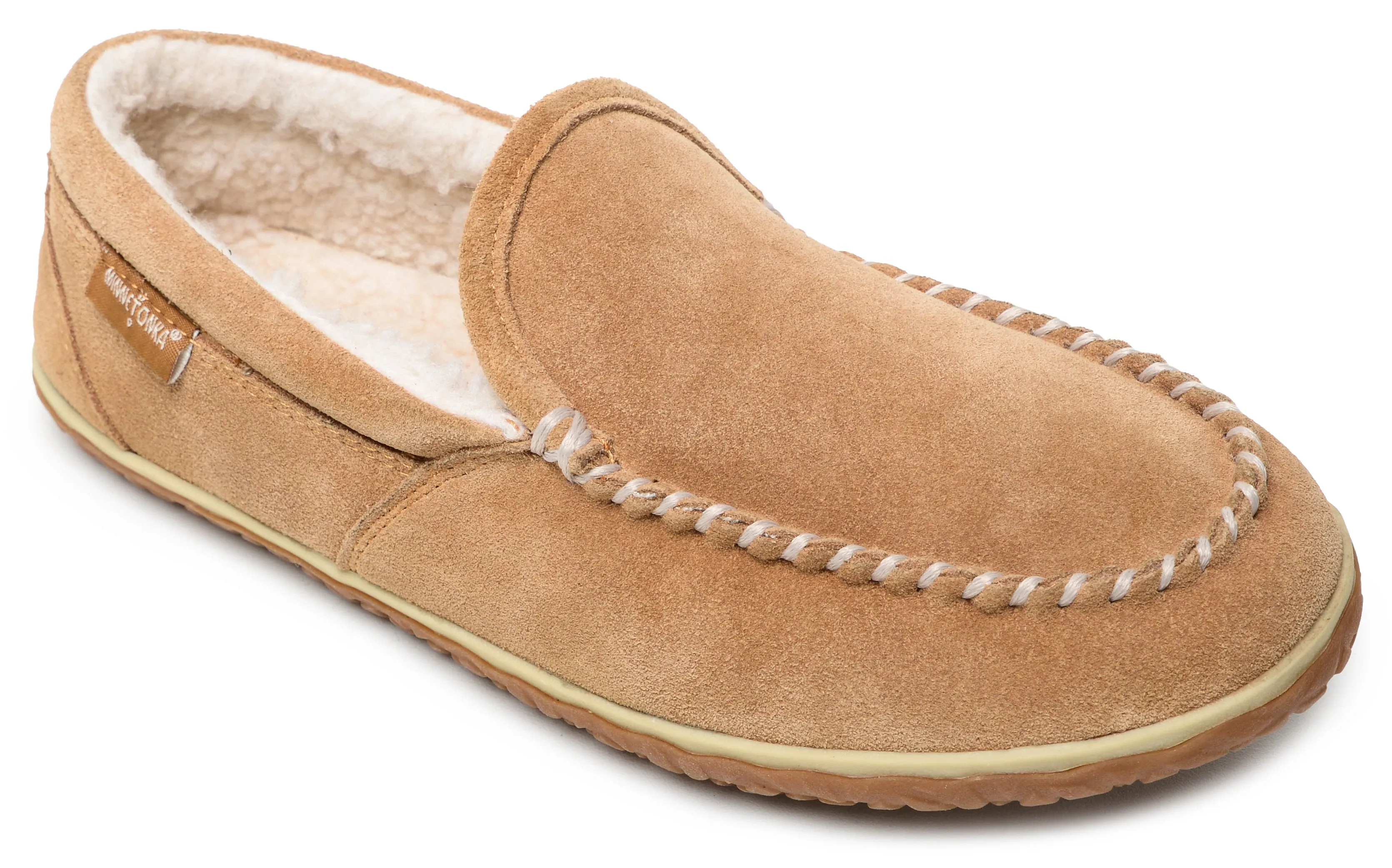 'Minnetonka' Men's Tilden Pile Lined Moc Slipper - Cinnamon