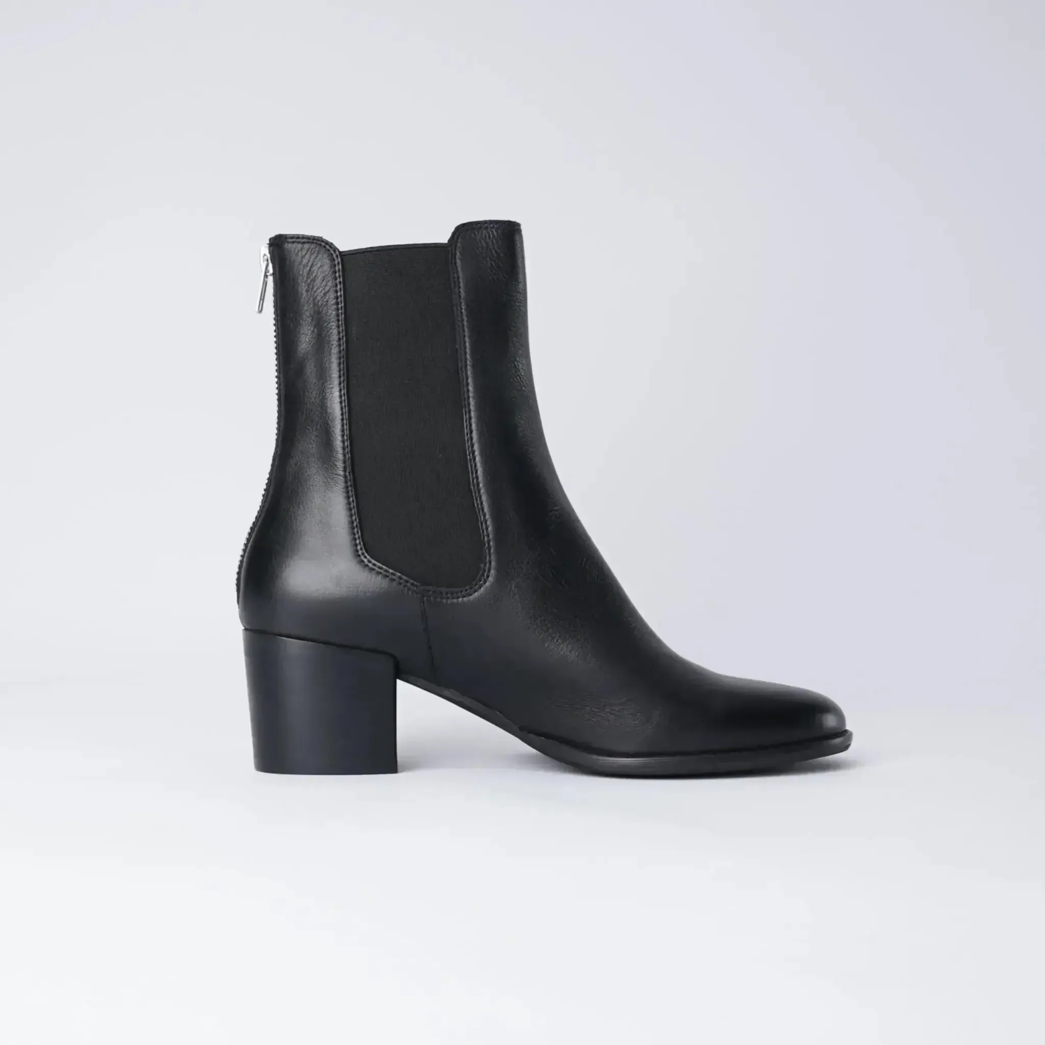 Mycah Black Leather Ankle Boots