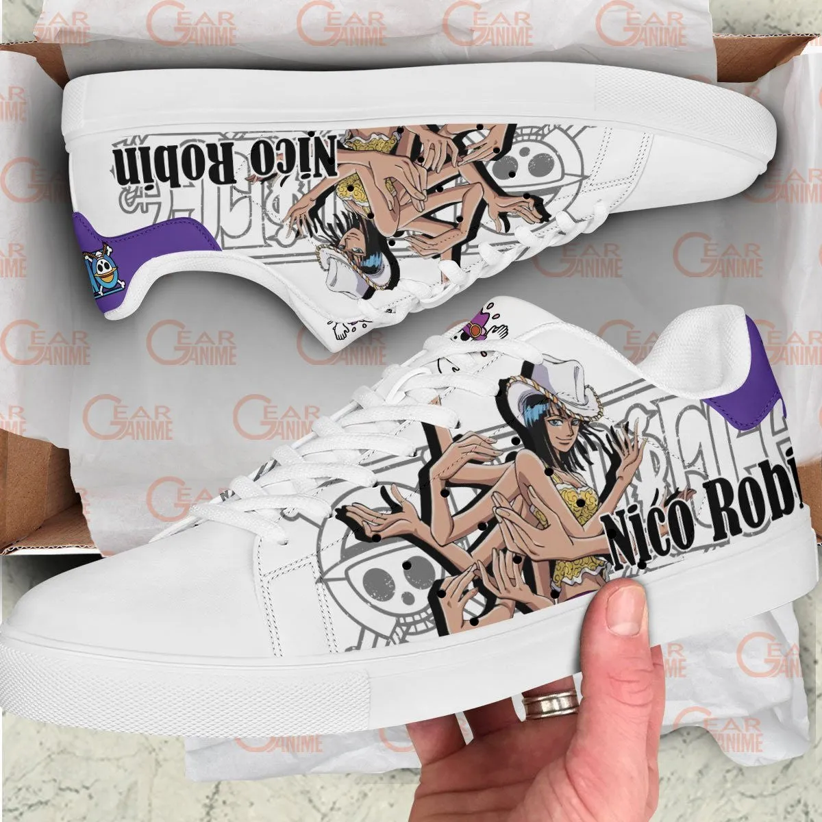 Nico Robin Skate Sneakers Custom Anime OP Shoes