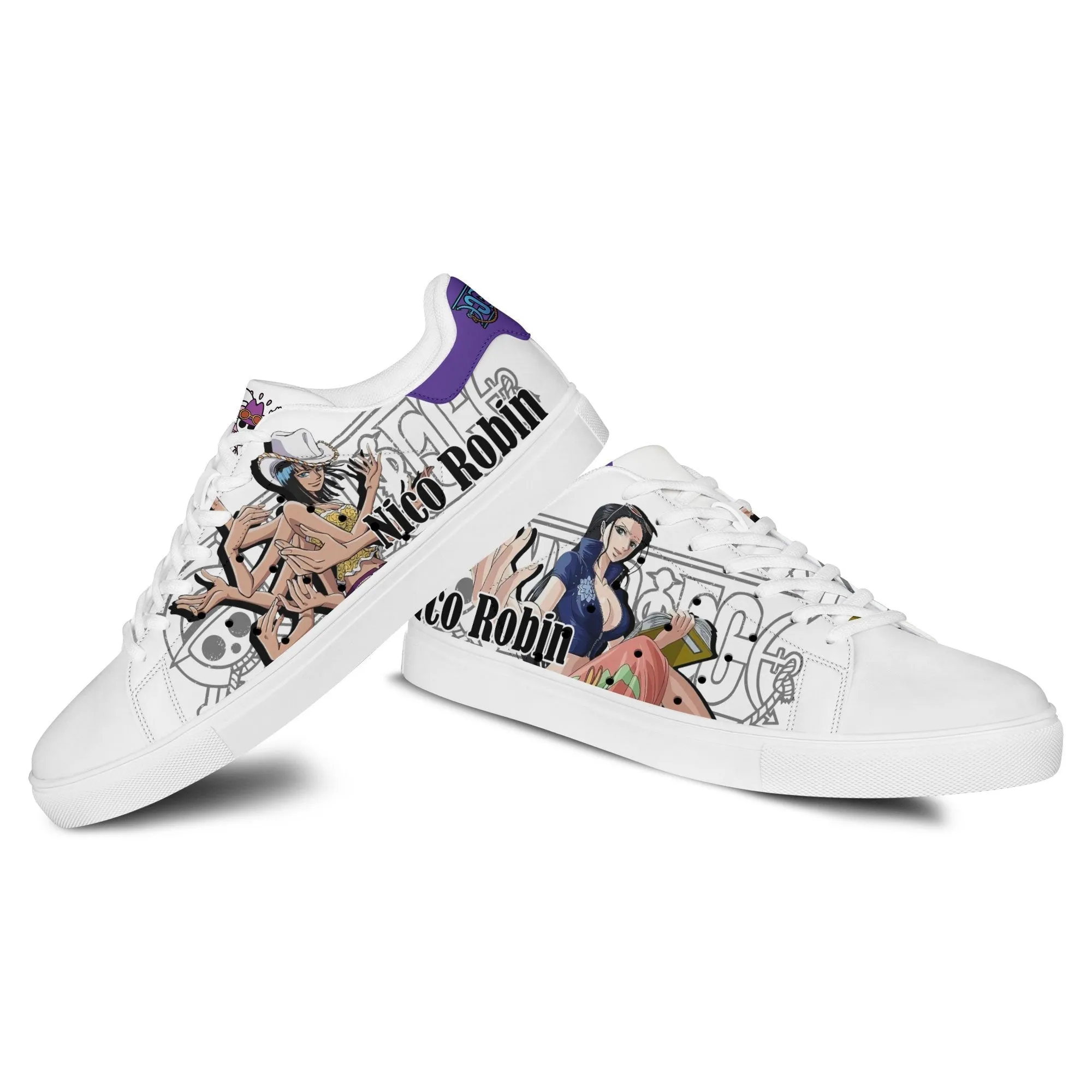 Nico Robin Skate Sneakers Custom Anime OP Shoes