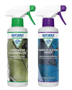 Nikwax Footwear Cleaning Gel/Fabric And Leather Proof Spray