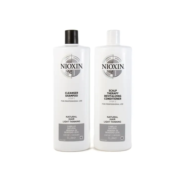 Nioxin System 1 Cleanser Shampoo And Scalp Revitaliser Conditioner 1000ml Duo