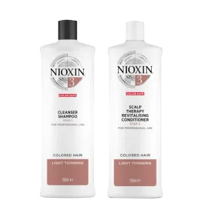 Nioxin System 3 Cleanser Shampoo And Scalp Revitaliser Conditioner 1000ml Duo