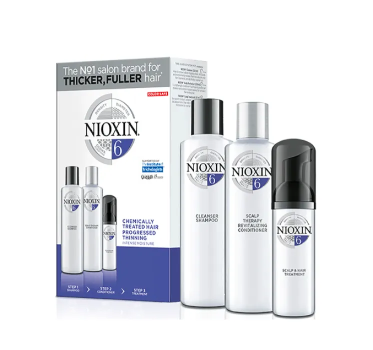 Nioxin System 6 Trial Kit - Cleanser Shampoo & Scalp Revitalizer Condition 150ml,  Scalp & Hair Treatment 40ml