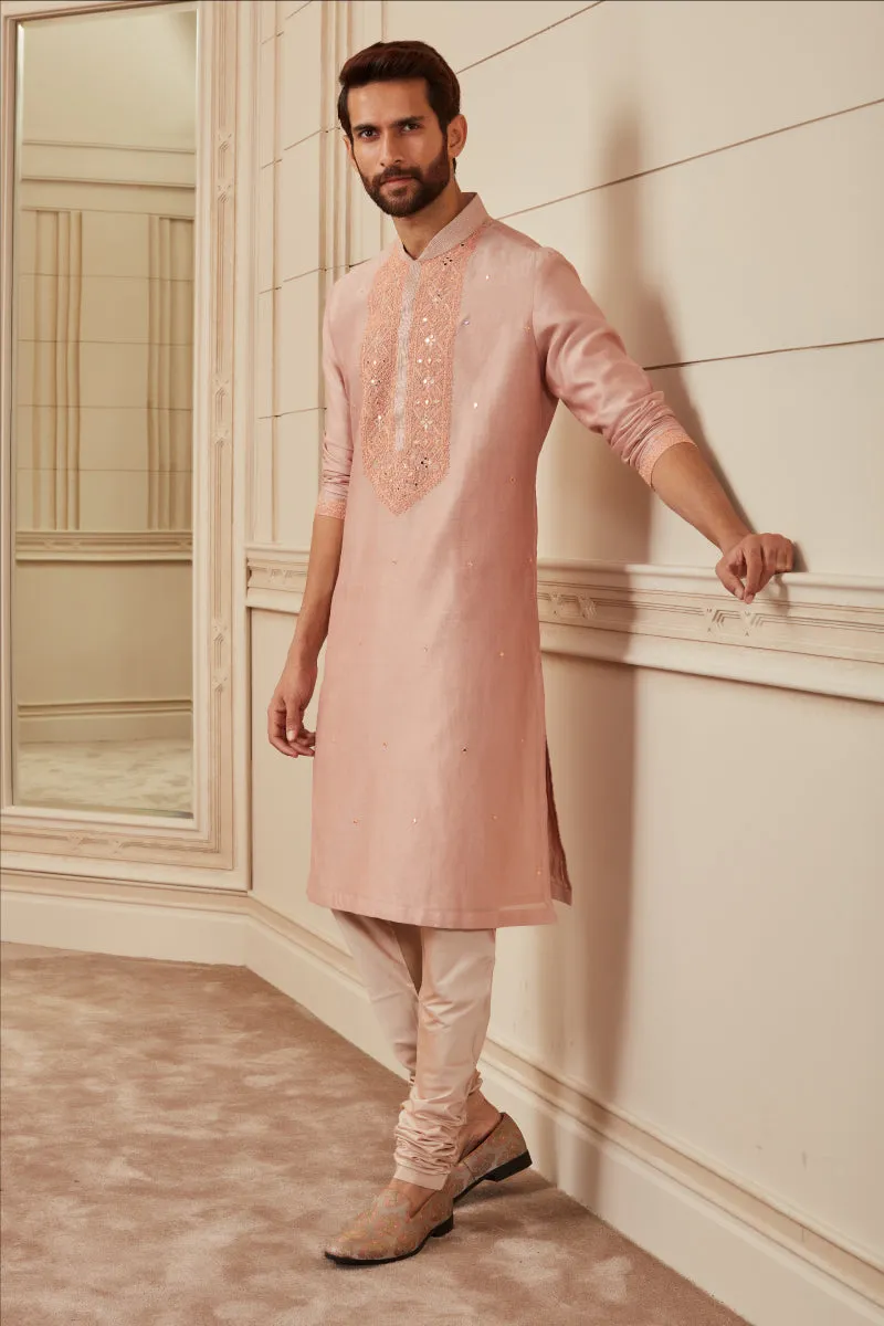 Nude Cotton Chanderi Kurta Set