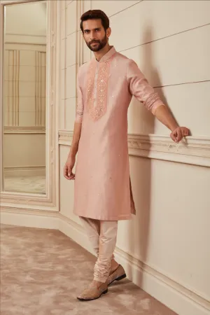 Onion Milk Cotton Chanderi Kurta Set