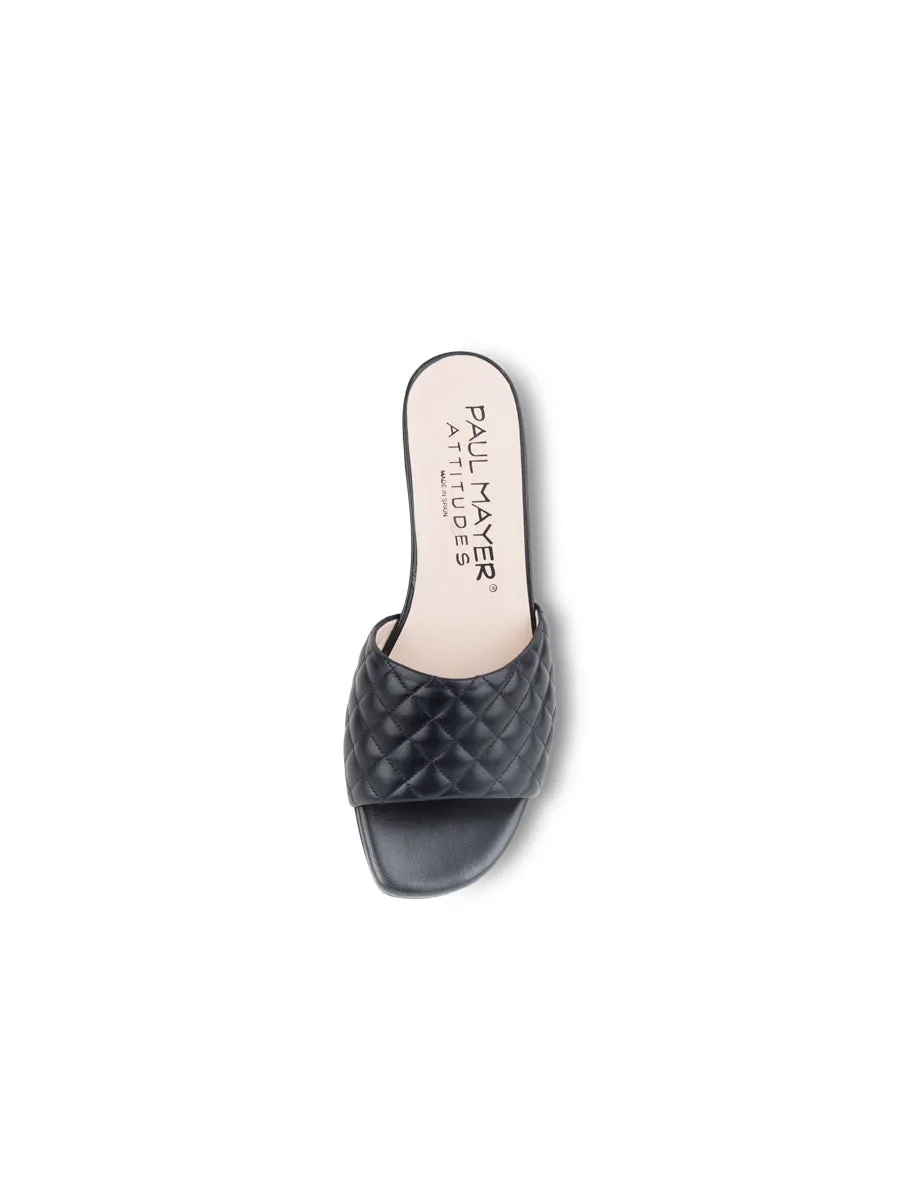 Parque Quilted Block Heeled Sandal