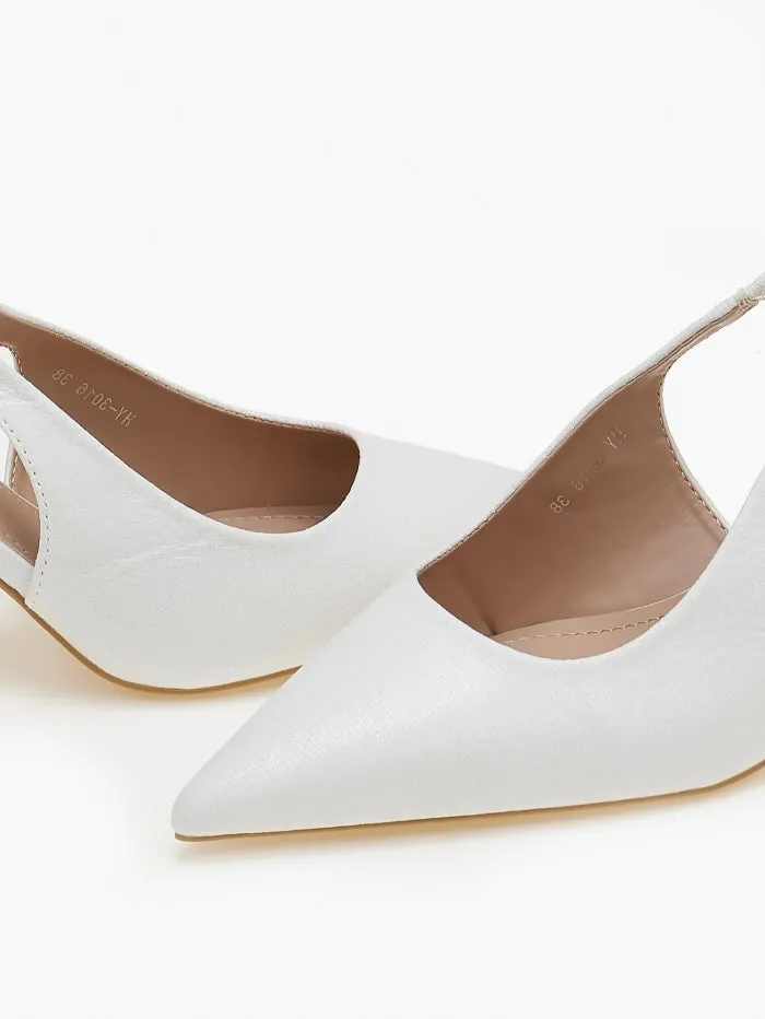 Phillipa White Slingback Stiletto Heeled Shoes