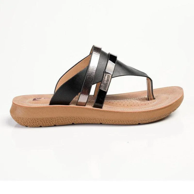 Pierre Cardin Domitilla T Bar Sandal - Black