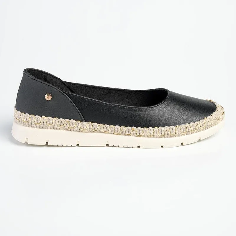 Pierre Cardin Ladies 2 Toned Slip On   - Black