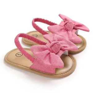 Pre-Walking Baby Girl Bow Sandals - Pink