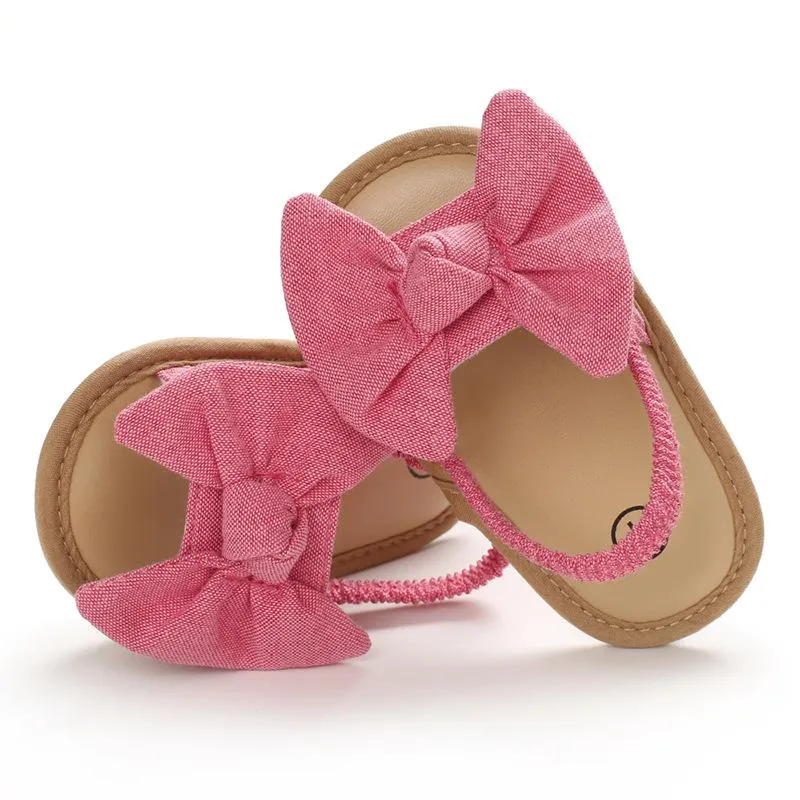 Pre-Walking Baby Girl Bow Sandals - Pink