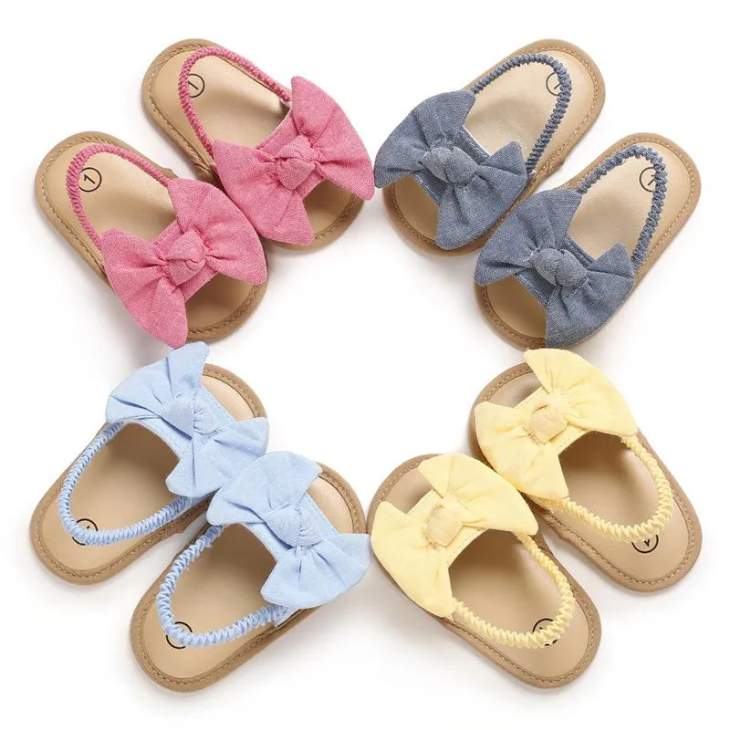 Pre-Walking Baby Girl Bow Sandals - Pink