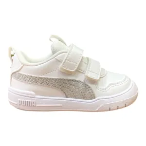 Puma scarpa sneakers da bambina Multiflex Glitz V 384886-01 bianco-argento