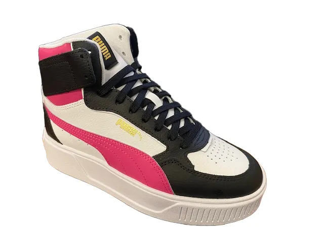 Puma scarpa sneakers da donna alta con zeppa Karmen Rebelle 387213 03 bianco nero rosa