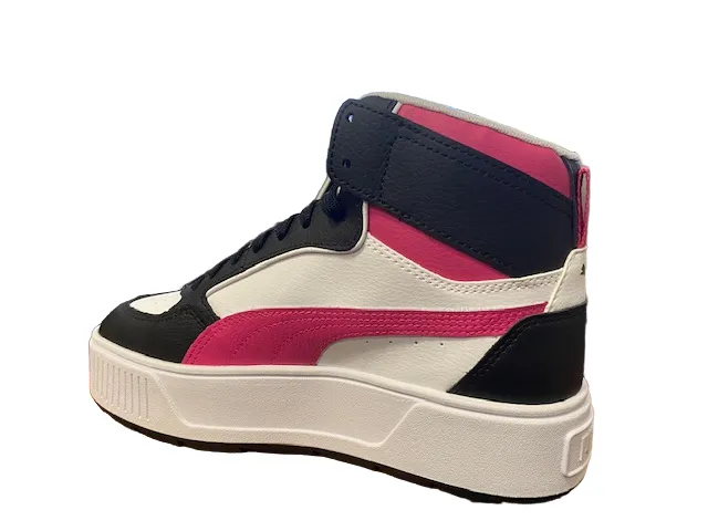 Puma scarpa sneakers da donna alta con zeppa Karmen Rebelle 387213 03 bianco nero rosa