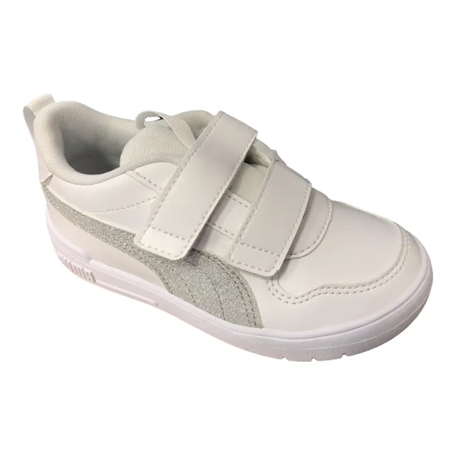 Puma sneakers da bambina Multiflex Glitzm FS V PS 384885 01 bianco argento