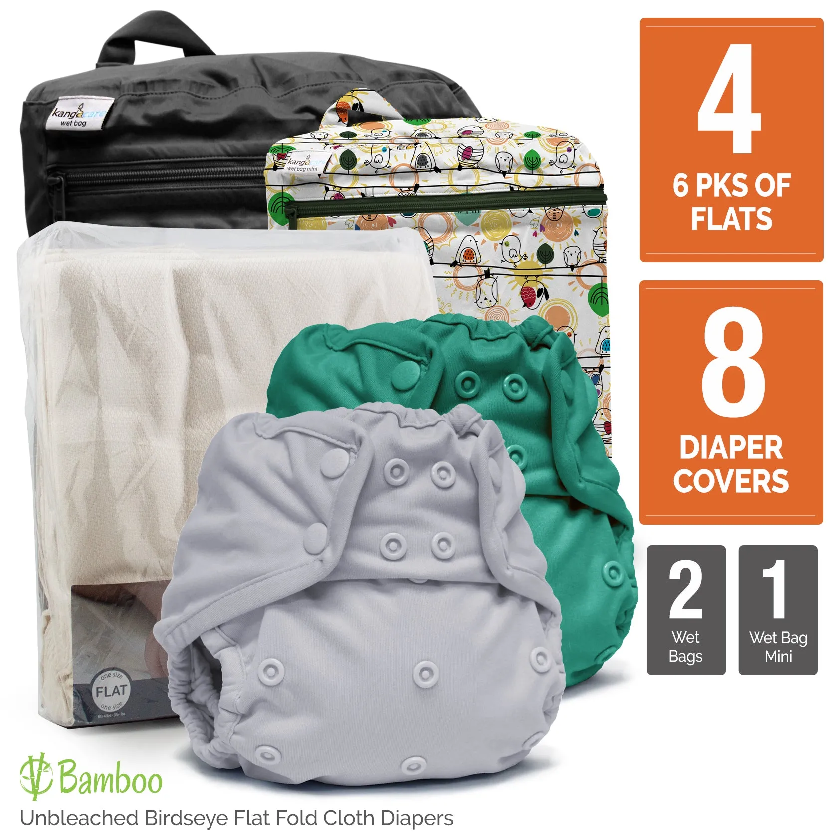 Retro Standard - One Size Flats Cloth Diaper Bundle