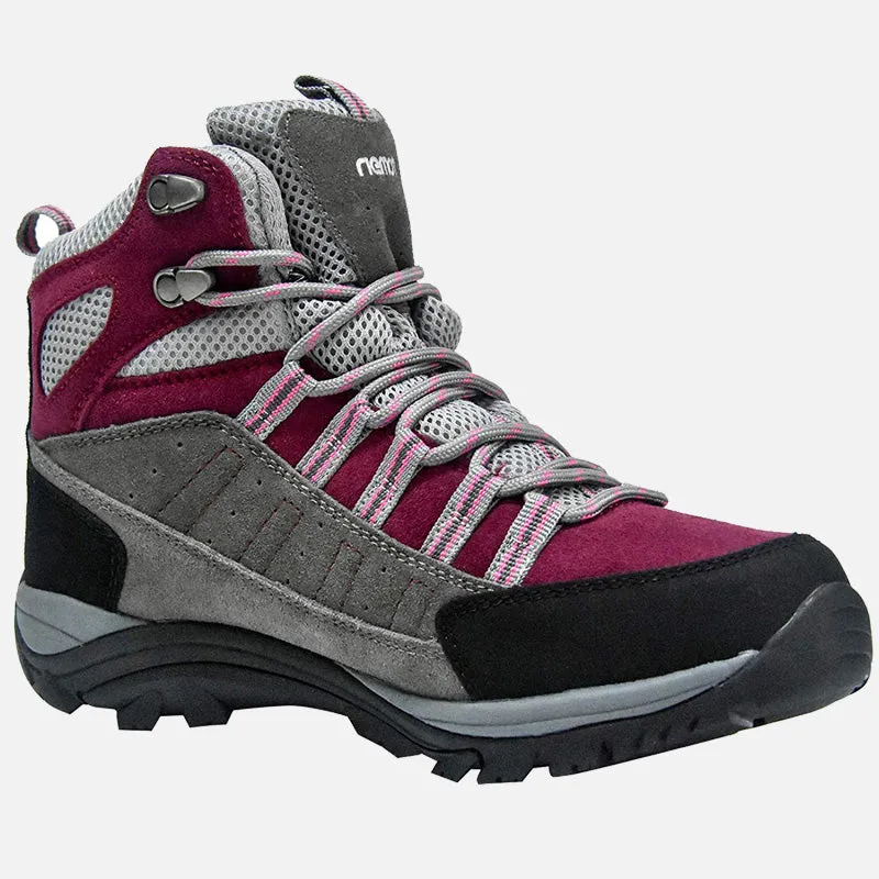 riemot Walking Boots for Women Fuchsia Fully Waterproof High Rise Hiking Boots