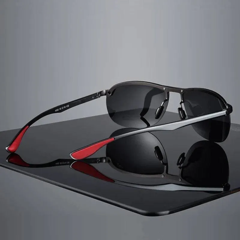 Rimless Polarized Intelligent Photochromic UV400 Lens Anti-Glare Driving Sunglasses