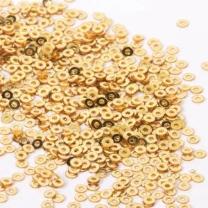 Sequins - Flat - Circle - 2mm - Gold (S10)