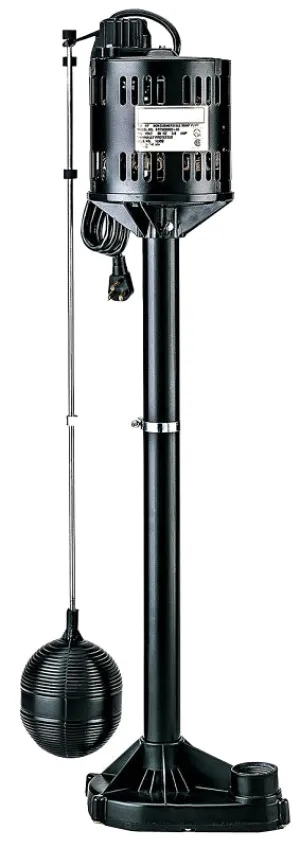 Simer 5020B-04 Sump Pump with Float Switch, 3.5 A, 115 V, 0.33 hp, 1-1/4 in Outlet, 3480 gph, Thermoplastic :EA: QUANTITY: 1