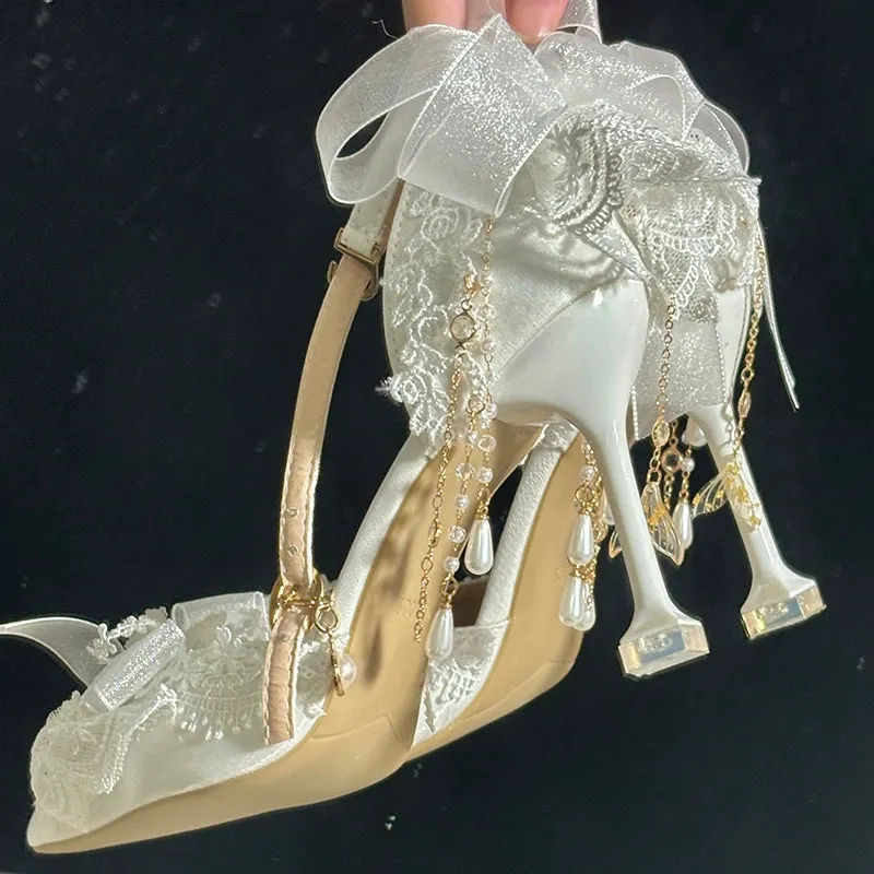 Sky Rabbit~Bridal Lolita Heels Wedding Shoes with Lace