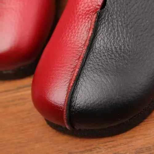 SOCOFY Splicing Leather Shoes