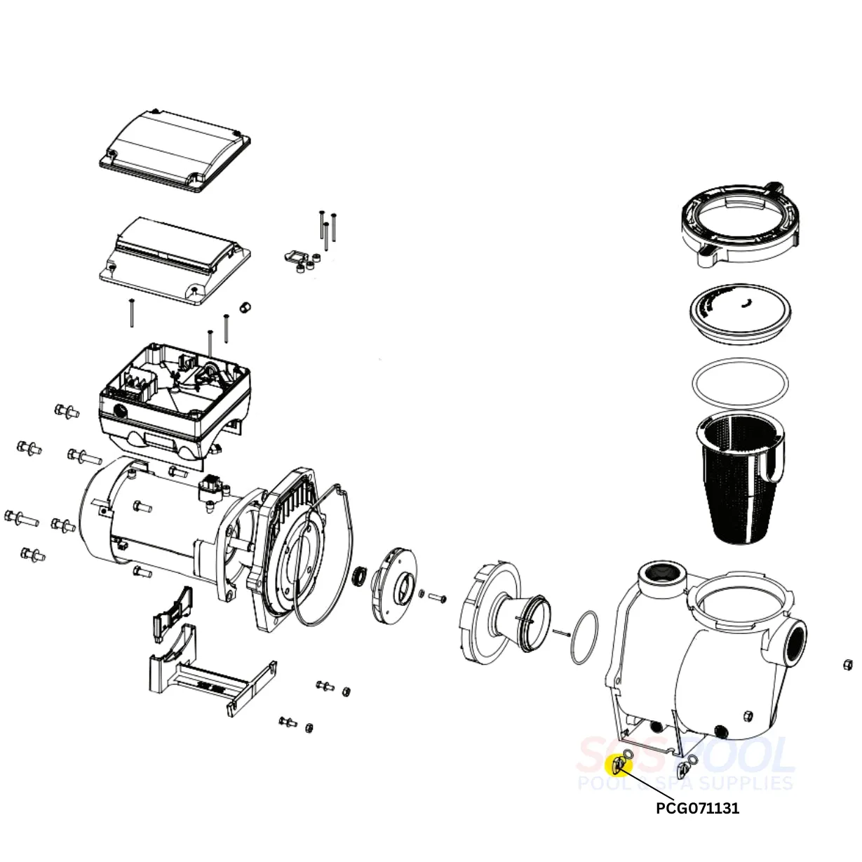 SOSPool Drain Plug With O-Ring For Pentair Whisperflo And Intelliflo Pumps | Almond | 071131 | PCG071131