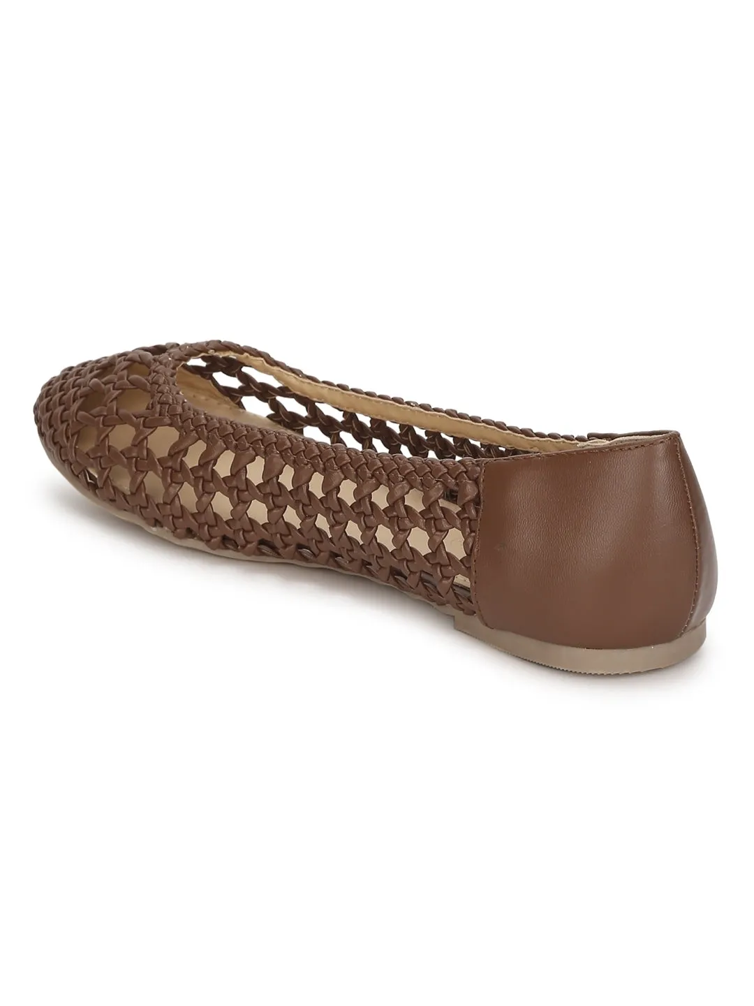 Tan Pu Weave Flats