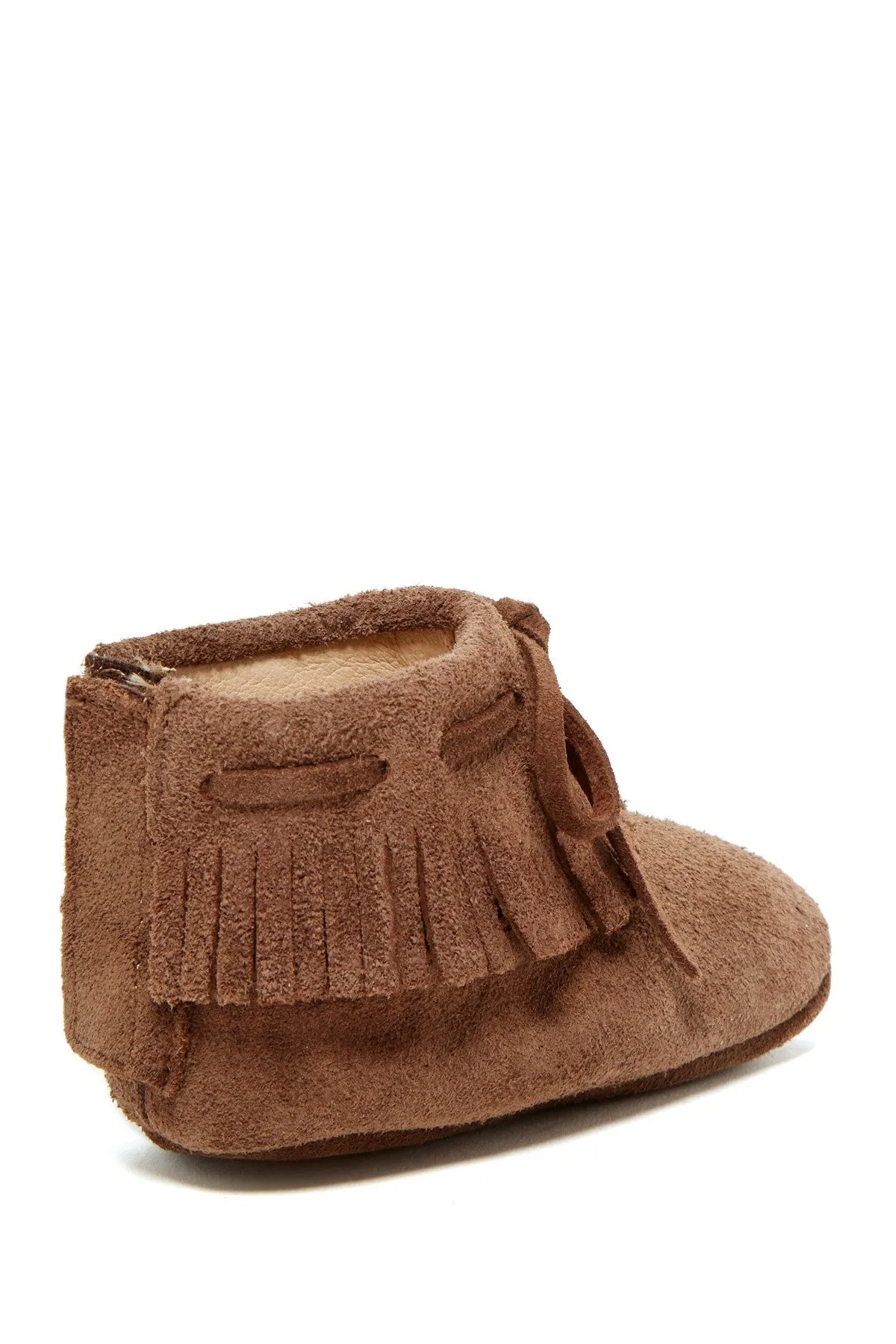 Taupe Suede Fringe Moccasins