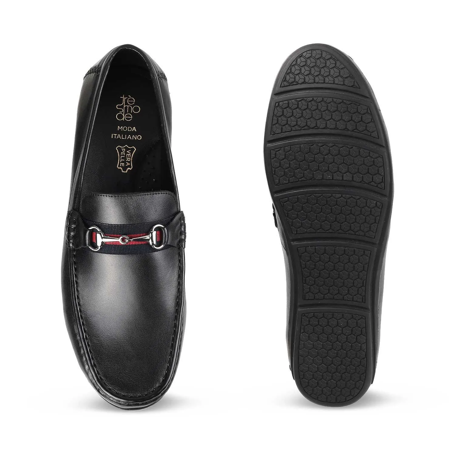 The Crada Black Men's Leather Loafers