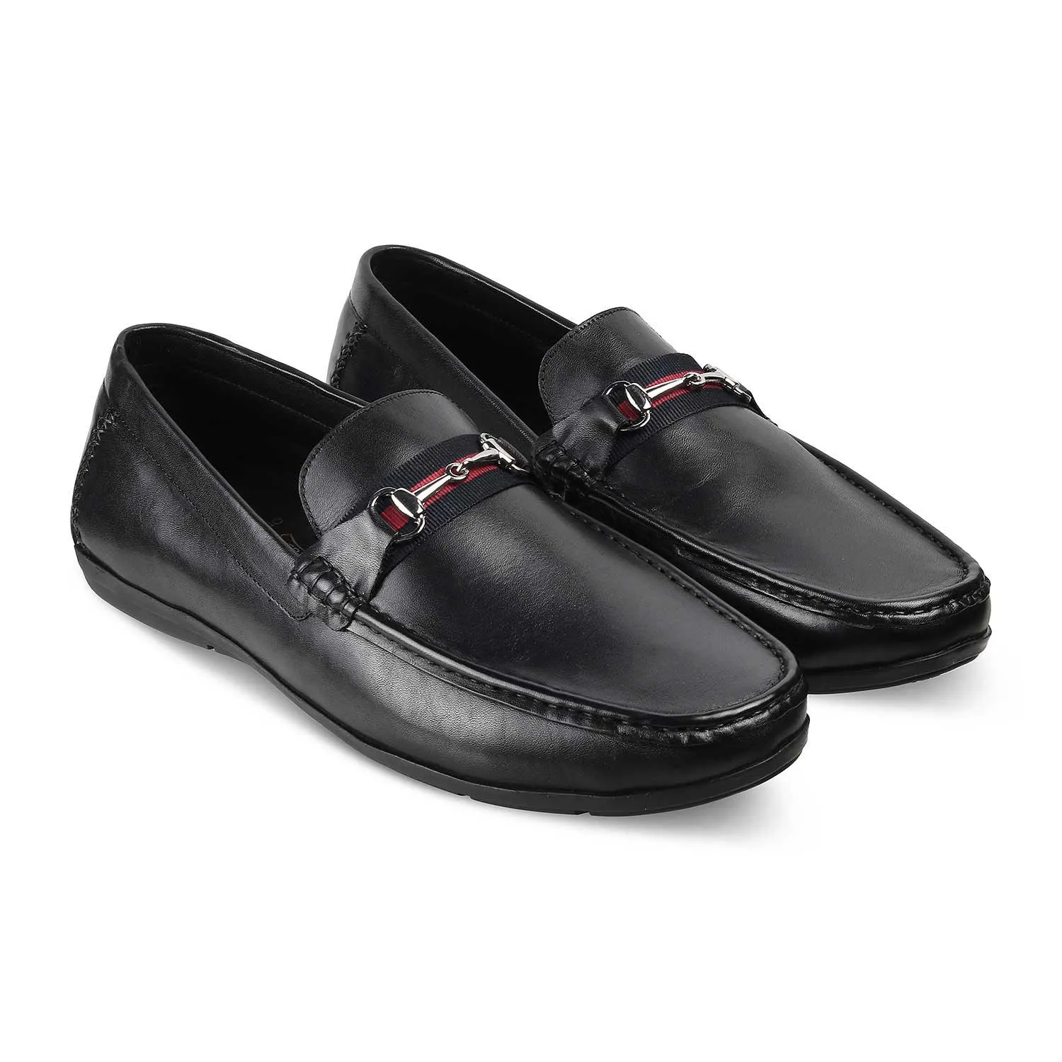 The Crada Black Men's Leather Loafers