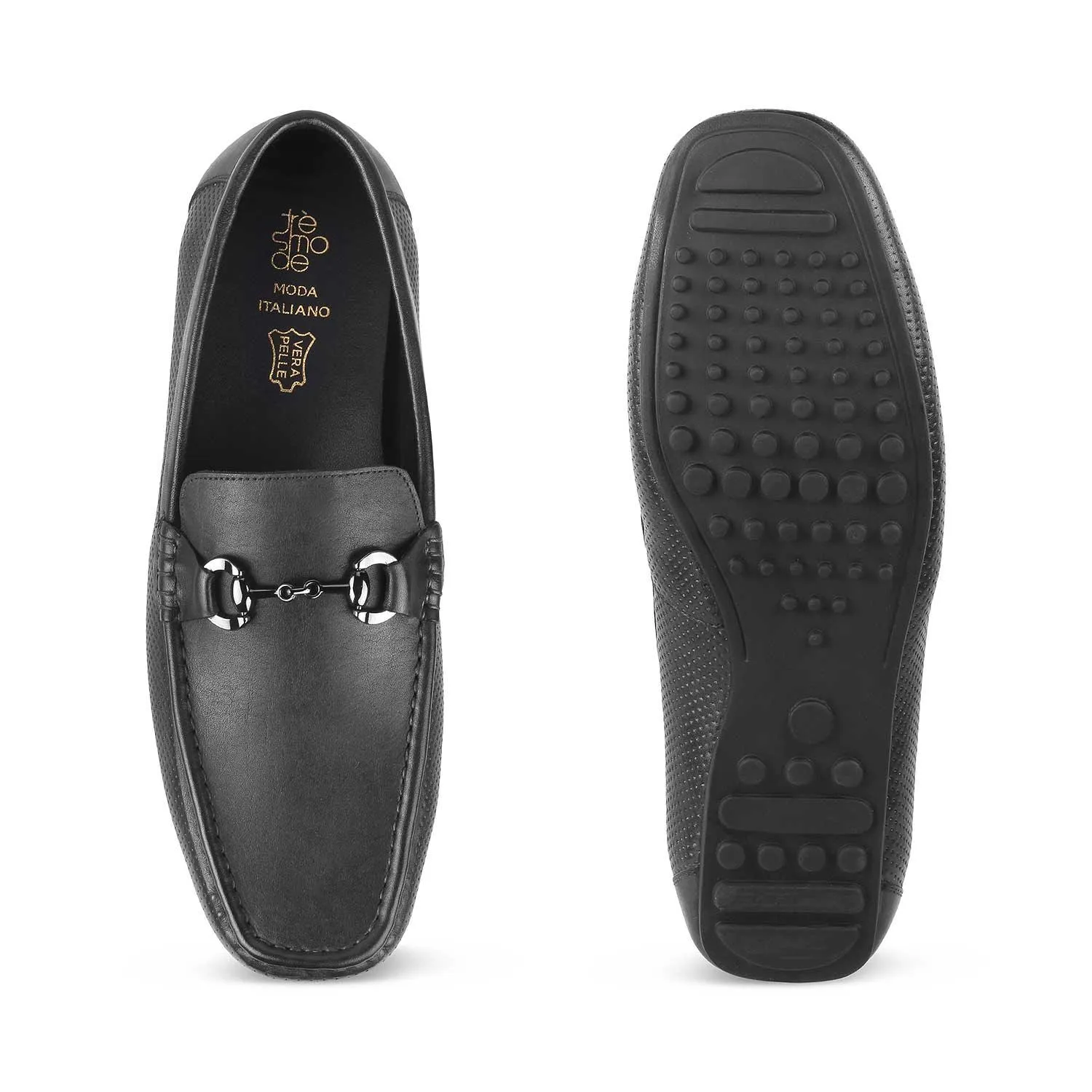 The Otter Grey Men's Leather Driving Loafers Tresmode