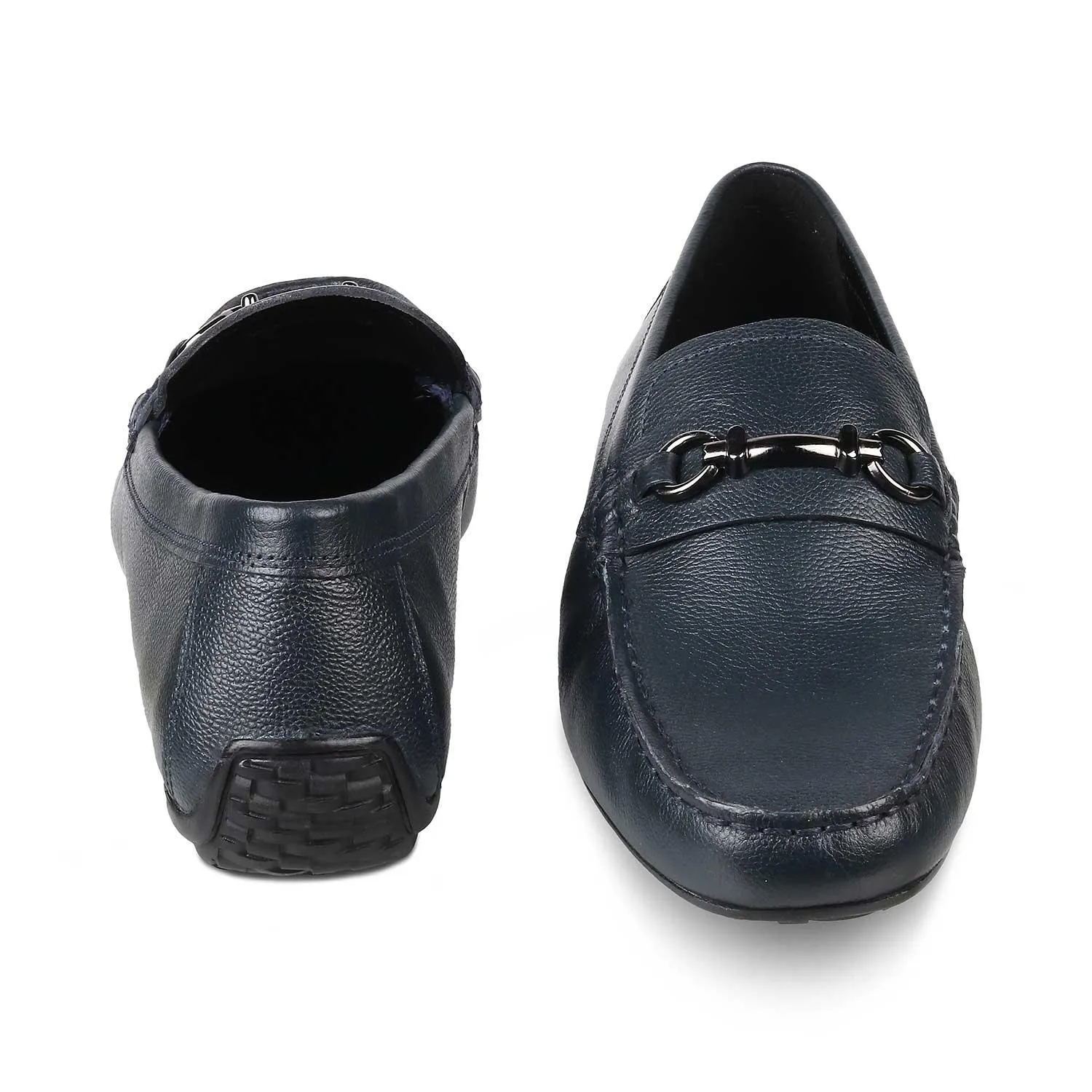 The Sandee Blue Men's Leather Driving Loafers Tresmode