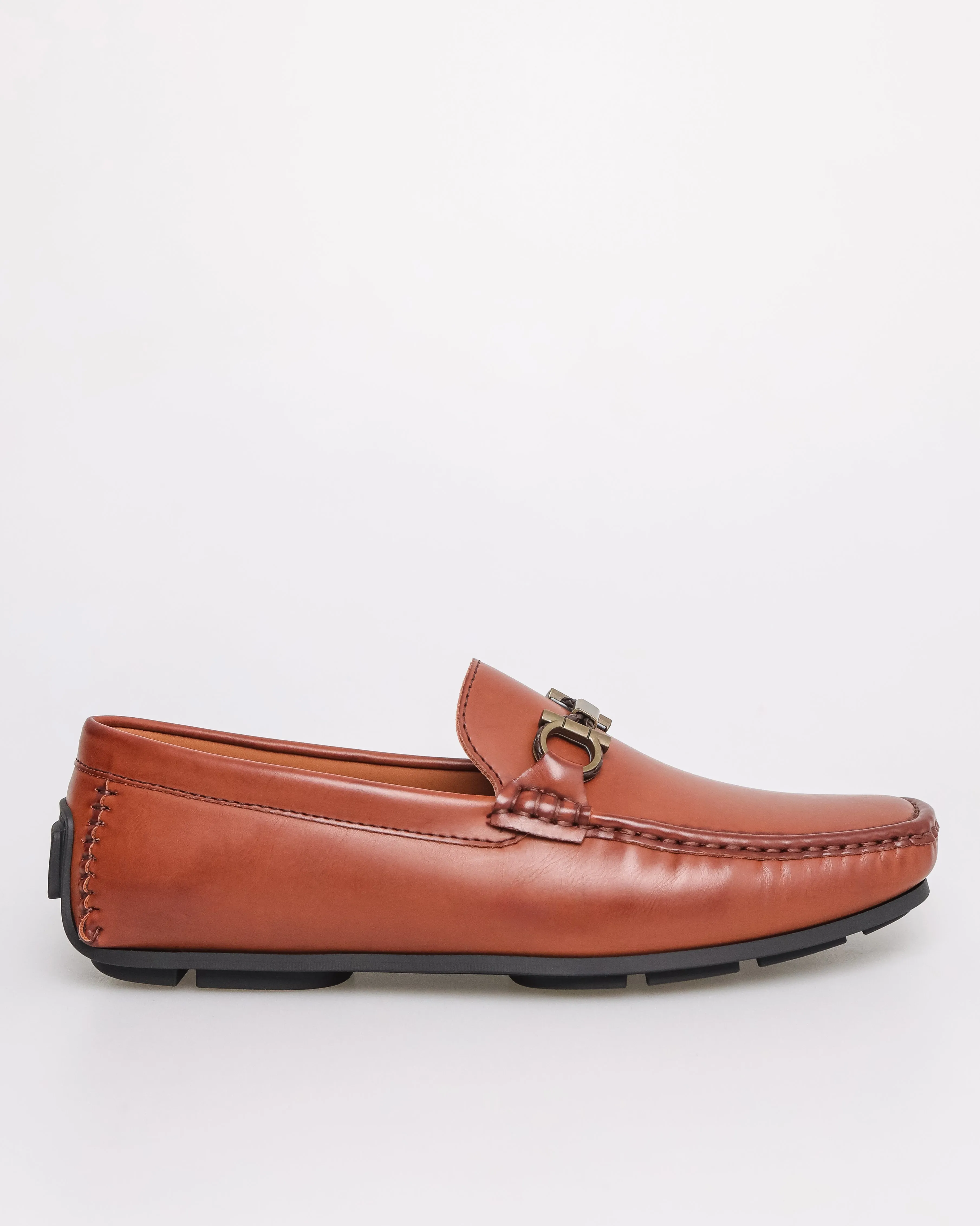 Tomaz C502 Men's Metal Buckle Moccasins (Brown)