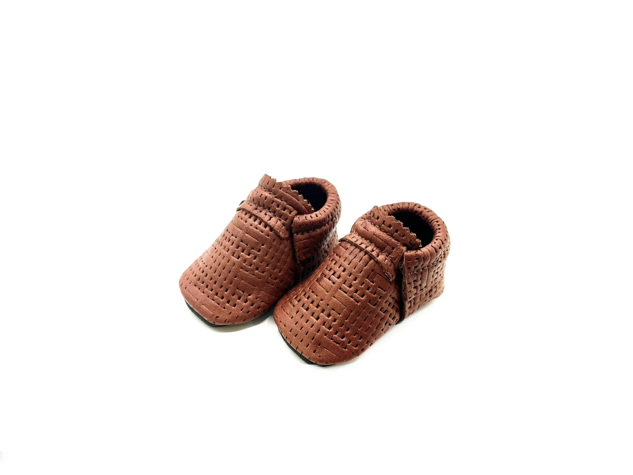 Walnut -Raffia Moccs