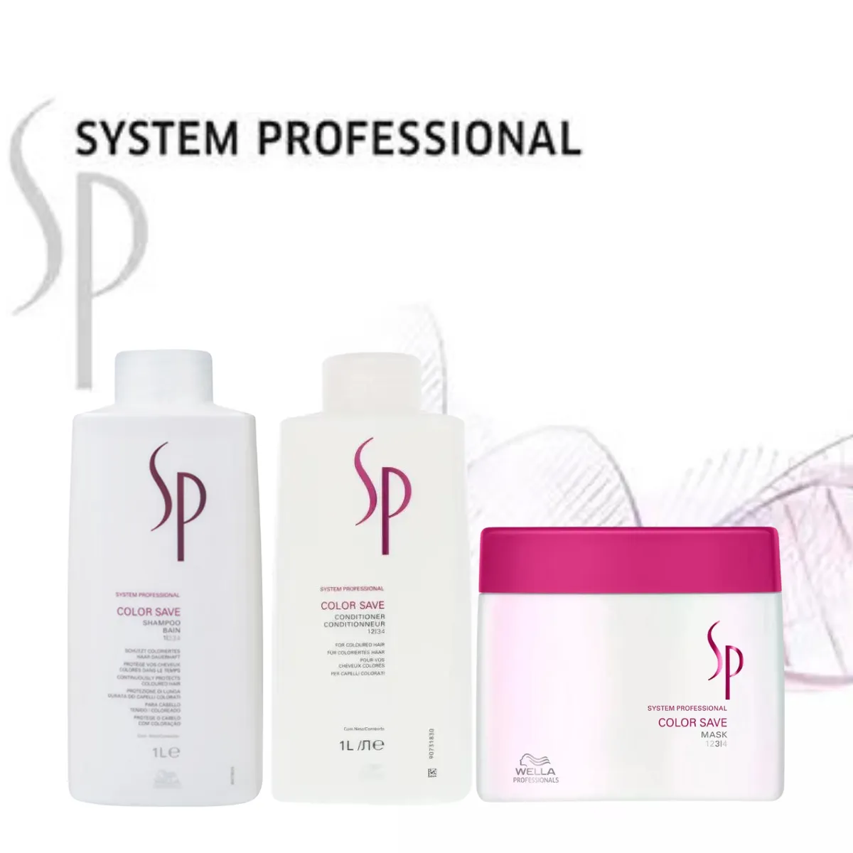 Wella SP Color Save Shampoo, Conditioner 1000ml & Mask 400ml Basin Pack Trio