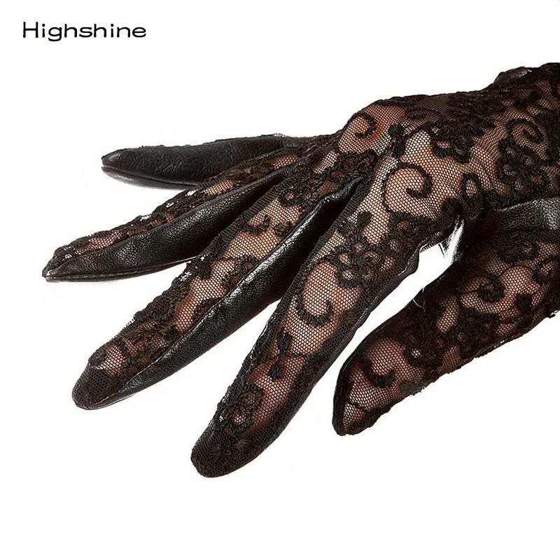 Woman's Lambskin Leather gloves  Lace Summer Car Driving Gloves